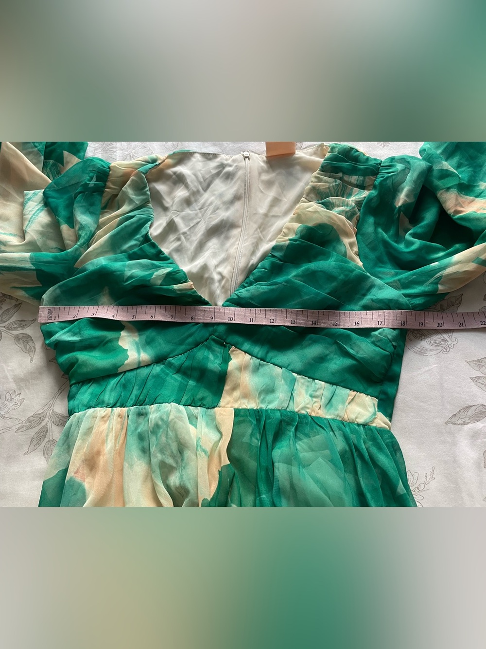 NWT Sage and Paige‎ Coastlines Green Maxi Dress Medium Resortwear Vacation Boho - Picture 6 of 8